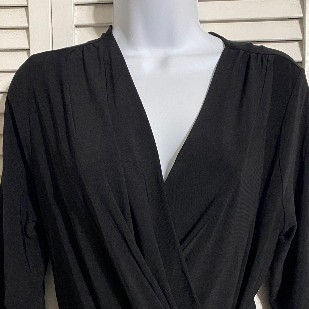 Gramergy 22 Black Women's faux Wrap Dress - Picture 5 of 9